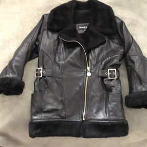 Girls leather jacket size 5/6